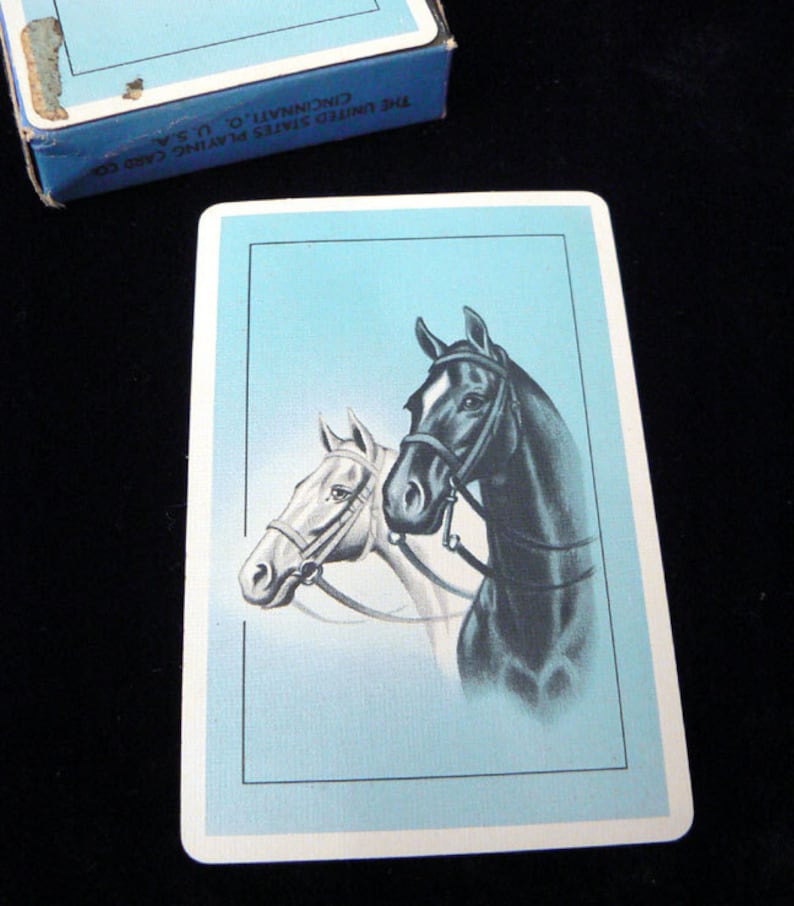 Vintage Set of AVON Air Cushion Finish Playing Cards W Retro Horse
