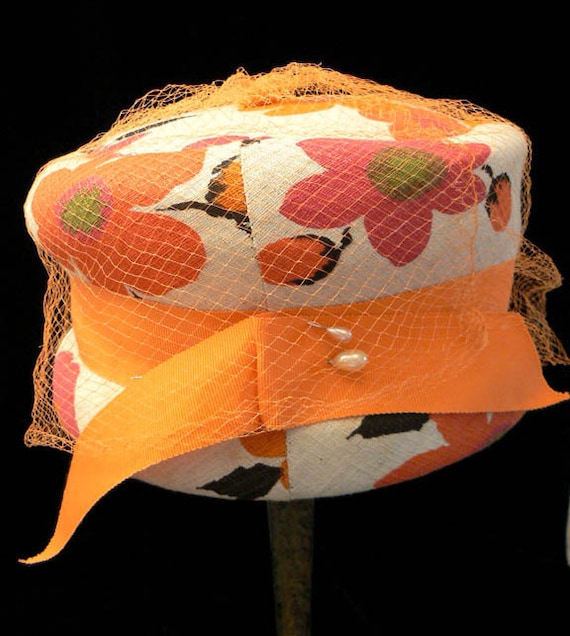 Vintage 60s Mad Men Linen Togue/toque Hat W. Veil - Etsy display picture 2