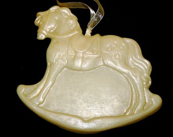 Handmade Artisinal Beeswax Ornament / Wall Art - ROCKING HORSE