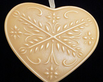 Handmade Artisanal Beeswax Ornament - ANNIVERSARY HEART