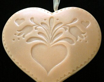 Handmade Artisanal Beeswax Ornament - Pennsylvania Dutch FOLK HEART