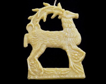 Handmade Artisanal Beeswax Ornament - Lg. 16th Century DEER / REINDEER