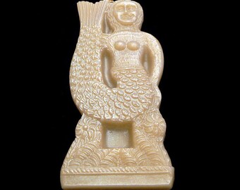 Handmade Artisanal Beeswax Ornament - 18th Century MERMAID