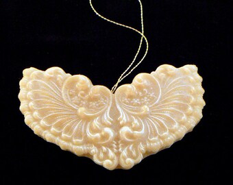Handmade Artisanal Beeswax Ornament - VICTORIAN ANGEL WINGS