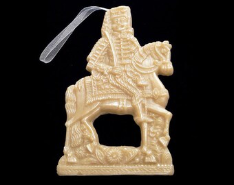 Handmade Artisanal Beeswax Ornament - 18th Century Lg. HUSSAR or KNIGHT
