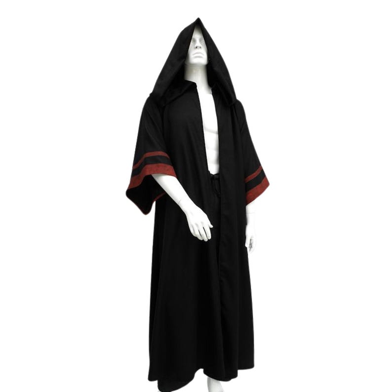 Villian Robe Star Wars Sith Acolyte Robe, Hooded Jedi Cloak, Cosplay Villain Outfit ...
