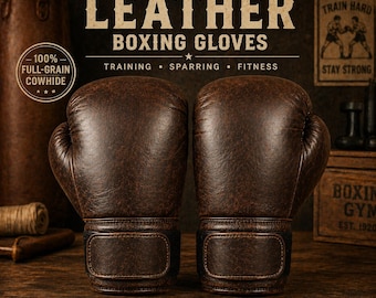 Guantes de boxeo de cuero de vaca