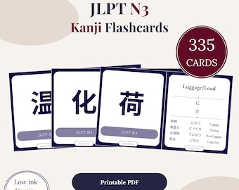 JLPT N3 Kanji Karteikarten | 335 Japanische Sammelkarten (PDF Download)