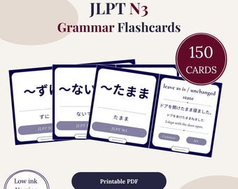 JLPT N3 Grammatik Flashkarten - 150 wichtige Japanisch Lernkarten (druckbare PDF)
