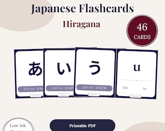 Japanische Hiragana Lernkarten | JLPT N5 (PDF Download)