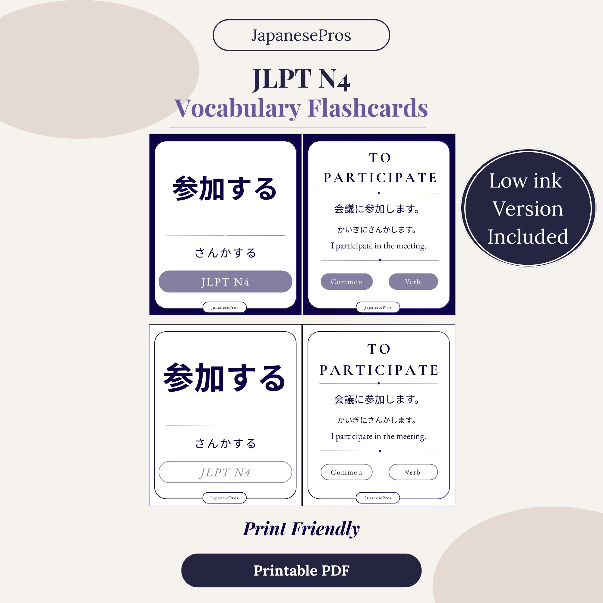 JLPT N4 Essential Verbs Flashcards – 50 Intermediate Japanese ...