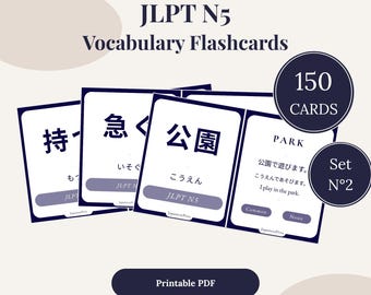 Tarjetas de vocabulario JLPT N5 / 150 tarjetas de japonés para principiantes (descarga en PDF)