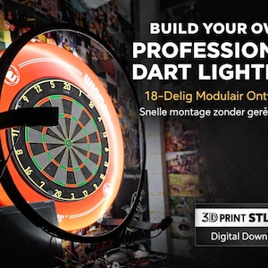 Autodarts LED Ring and Camera Mount STL – 12 Part Sliding System – No Bolts or Nuts – DIY Automatic Darts Scoring System – 3D Print Files