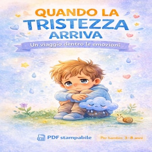 Quando la Tristezza Arriva – PDF stampabile per bambini | Libro sulle emozioni A5 (11 pagine)
