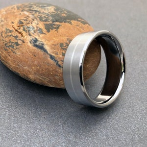 Solid Titanium and Platinum Band, Mens or Womens Ring, Narrow or Wide Widths, Simple Ring, Custom Made To Order