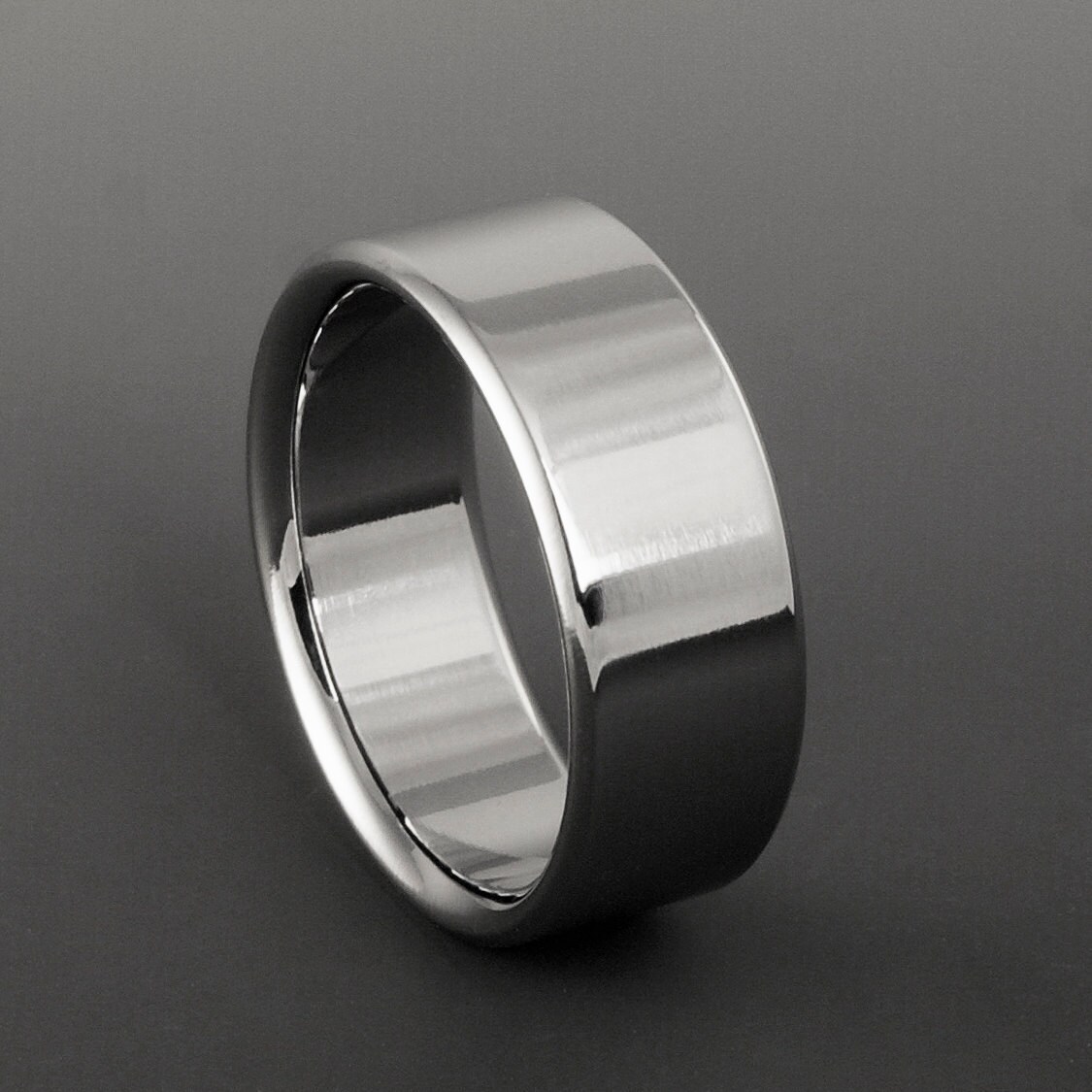 Titanium Wedding Ring in a Flat Profile Mens or Womens Unisex | Etsy
