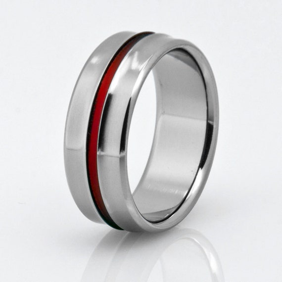 Red titanium ring deals