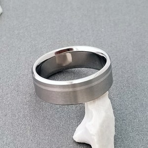 Platinum and Titanium Wedding Ring, Custom Engagement Promise or Anniversary Ring for Men and Women, Personalized and choice of Finish