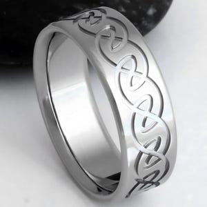 Titanium Celtic Knot Wedding Band: Handmade Anniversary Ring