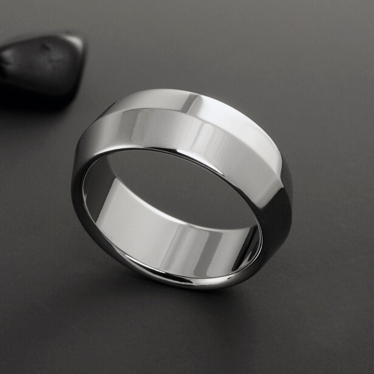 Titanium Wedding Ring in a Simple Elegant Peaked Profile | Etsy