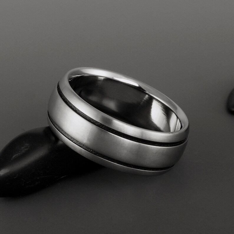 Real Love Heart Joint Couple Rings - Titanium Plated Stainless Steel Wedding & Promise Bands - View #6