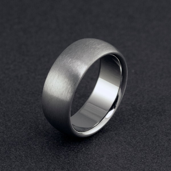 Titanium Wedding Ring in a Domed Profile, Simple Engagement or Promise Band for Men or Women with Custom Widths and Personalized Engraving