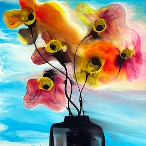 Original Painting by Jose Tonito.Strange Flowers 42.Fantastic details.Organic realism. Incredible fluidity mimics nature. Watch the video!