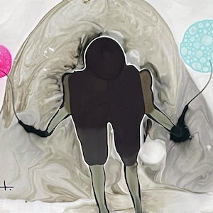 Original Painting by Jose Tonito.Mystery figure.Fantastic details.Organic realism.Globos.Watch the video!