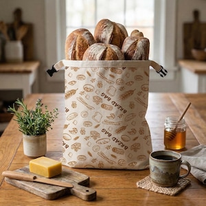 Extra stor brödpåse i bivax – Förvaring av ekologisk bomull för brödmat (43 x 33 cm)