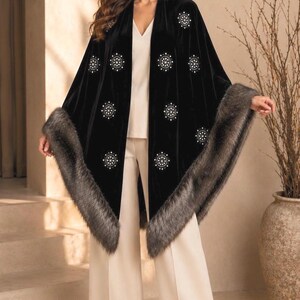 Faux Fur Shoulder Shawl Unisex Warm Cape Halloween Winter Accessories Fur Shoulder Cape - Etsy main image 4