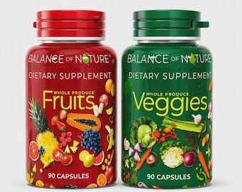 Nature’s Fruits & Veggies Balance NA Supplement 2 Pack % Daily Wellness Capsules