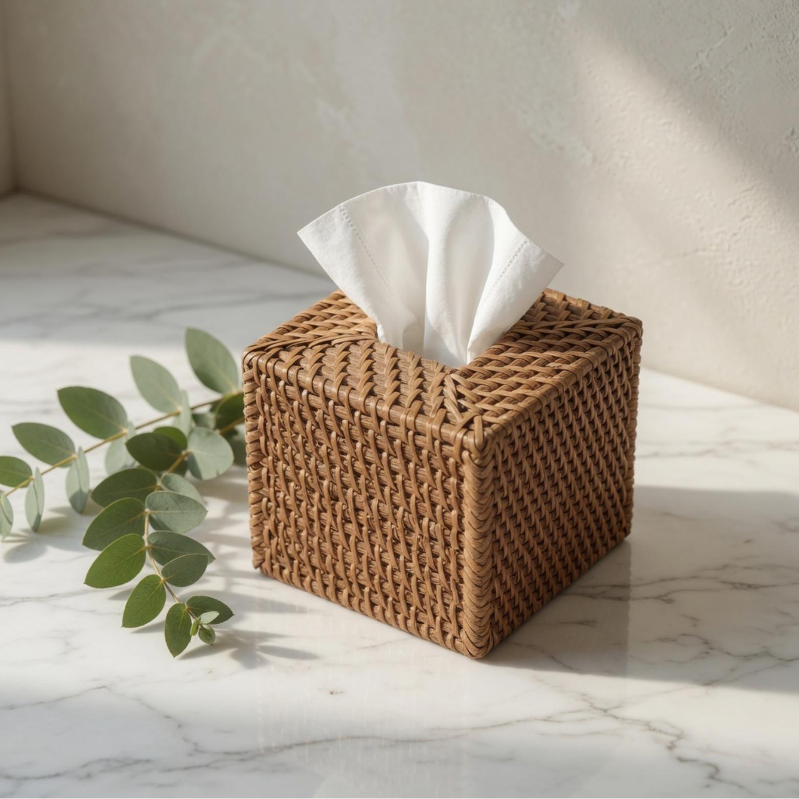 Target Rattan Tissue Box Rattan Tissue Box Cover, Woven Tissue Holder, Boho Bathroom Decor ...