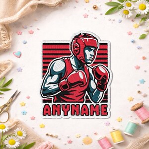 Custom Boxing Name Patch Personalized Boxer Patch Martial Arts Fighter Patch Combat Sports Embroidered Patch for Backpack Clothes Gift Bag
