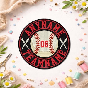 Custom Softball Name Patch, Personalized Baseball Softball Team Name Number Player Embroidery Patches For Clothes, Jackets, Backpacks, Hats