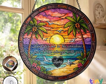 Memorial Stained Glass Suncatcher, Look For Me In The Sunshine Sympathy Gift, Personalized Beach Remembrance Gift for Dad Loved OneMusicians