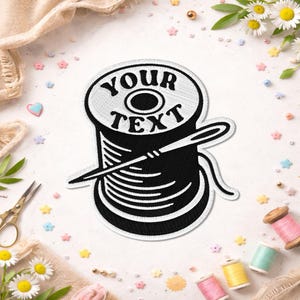 Personalized Sewer Name Patch, Custom Sewing Thread Embroidered Patch, Tailor Iron On Sew On Badge Gift for Backpack Clothes Gift Jean Hat