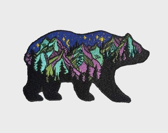 Naszywka haftowana Bear Mountain, na wędrówki, kemping, outdoor, żelazko, aplikacja do przyszycia, na kurtkę, plecak, czapkę