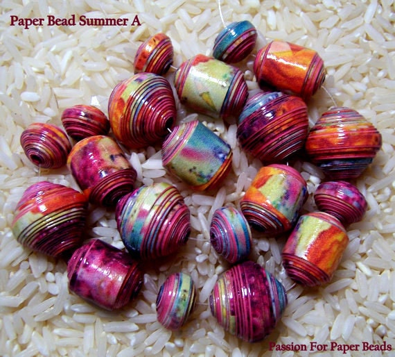 Items similar to Paper Beads- Summer A on Etsy