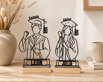Regalo personalizzato per la laurea, regalo per il diploma di scuola superiore, statuetta di laurea con nome, anno, scuola secondaria, regalo per la scuola professionale, studente