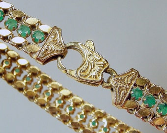 14k Emerald Designer Tennis Bracelet - BREATHTAKING