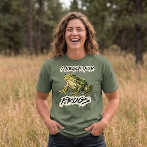 I Brake For Frogs Shirt, Frog Lover Tee, Amphibian Migration Shirt, Big Night Volunteer Shirt, Frog Crossing Wildlife Conservation Tee
