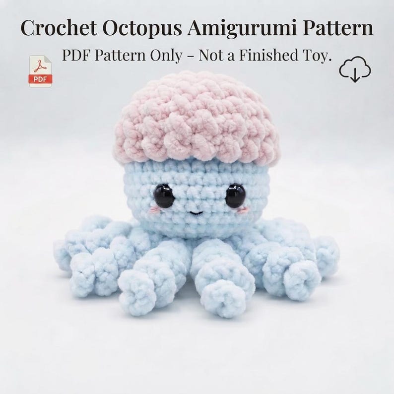 Crochet Octopus Amigurumi Pattern, Plush Toy Tutorial (PDF Download) - Etsy