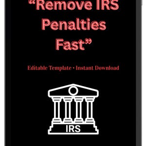 IRS Penalty Abatement Letter Template | First-Time Abatement Request | Printable PDF | Instant Download