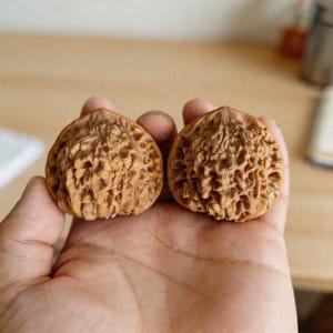 4 cm Wenwan Walnuss-Set – taktiles sensorisches Massage-Tool – natürlicher Handpflege-Trainer