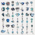 Ocean Pandora Charm Beads | Sea Turtle Dolphin Whale Mermaid Nautical Charms | Blue European Bracelet Gift for Her product logo