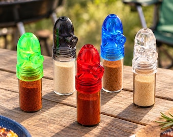 Travel Glass Portion Control Dispenser with Plastic Bullet Top – For Pocket, Purse, or Travel,Outdoor Travel Essentials
