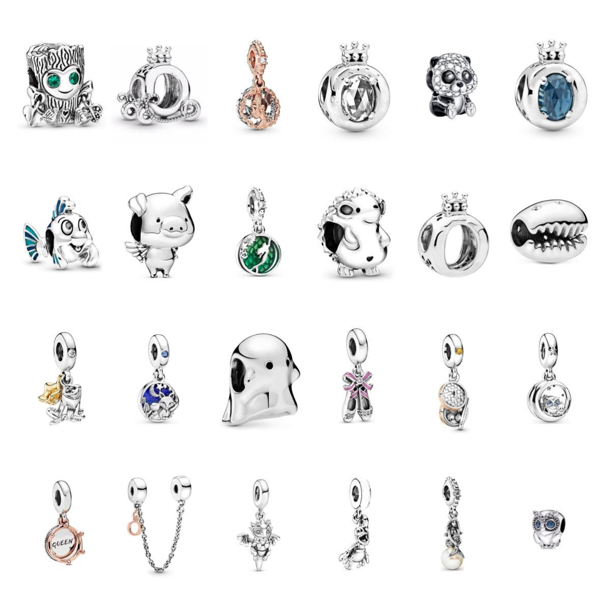Cute Animal Charm Bead, Alloy Owl Fish Pig Panda Dangle Charm for Pandora Style Bracelet, Fairy Tale