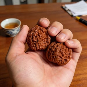 Bolas de nuez natural de 4 cm, nueces Wenwan para ejercicios de manos, equipo de meditación Zen, regalo para masaje de manos con acupresión