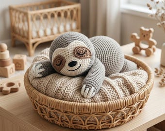 Patrón de crochet de perezoso dormilón: amigurumi fácil (descarga en PDF)