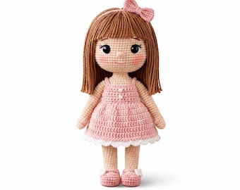 Patrón de muñeca de ganchillo "Lavender Meadow Girl" / Amigurumi DIY (Descarga instantánea)